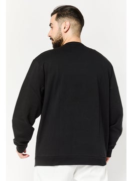 Reebok Men Sportswear Fit Long Sleeve Basketball Sweatshirt, Black  - Image 3