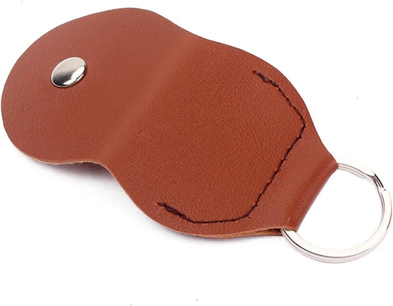 40 Pcs PU Guitar Pick Holder Bag Keychain Plectrum Case L901 Light Brown Durable Never Forget Picks - Image 2