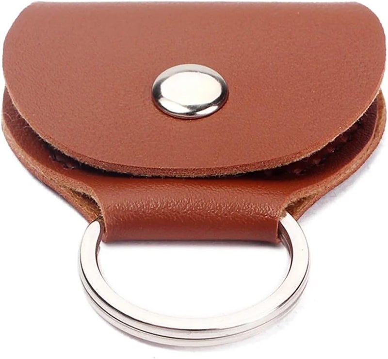 40 Pcs PU Guitar Pick Holder Bag Keychain Plectrum Case L901 Light Brown Durable Never Forget Picks - Image 1