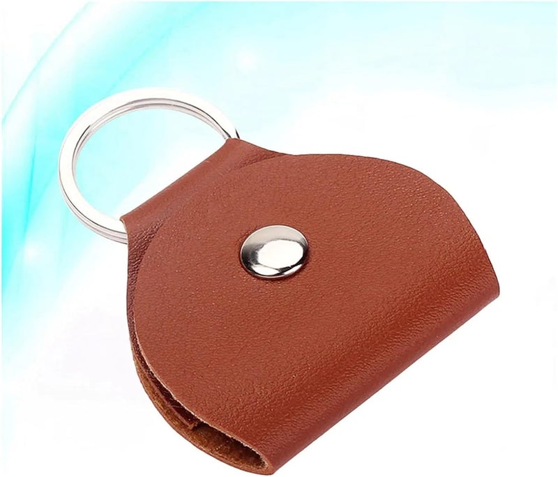 40 Pcs PU Guitar Pick Holder Bag Keychain Plectrum Case L901 Light Brown Durable Never Forget Picks - Image 3