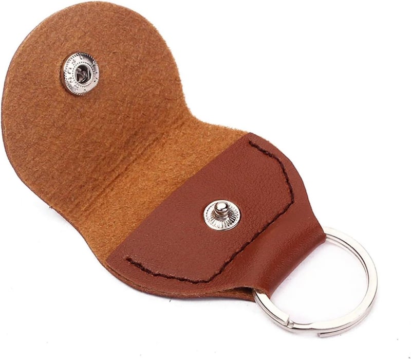 40 Pcs PU Guitar Pick Holder Bag Keychain Plectrum Case L901 Light Brown Durable Never Forget Picks - Image 4