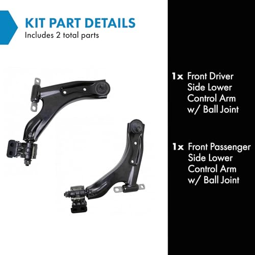 TRQ Front Lower Control Arm with Ball Joint Set Compatible with 2013-2015 Chevrolet Spark 2014-2016 Spark EV - Image 2