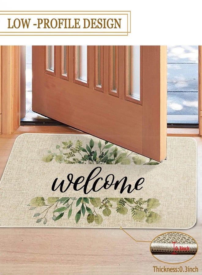 Roszwtit Spring Summer Door Mat 30 X 17 Inch Spring Eucalyptus Floral Welcome Doormat Indoor Outdoor Entrance Floor Mat Non Slip Spring Summer Decor Rubber Mats - Image 5