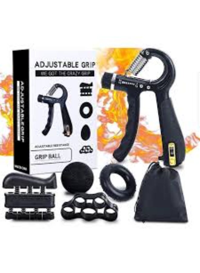 Adjustable Resistance Hand Grip Strengthener Set - Build Grip Strength with 5-Piece Exercise Kit Including Hand Gripper, Grip Ball, and Finger Strengthener - Image 1