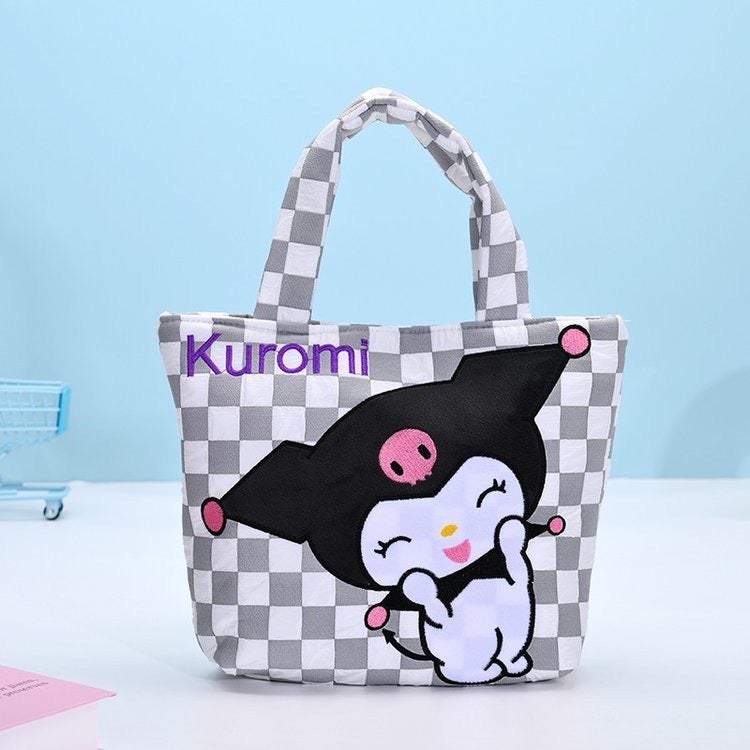 New Checkered Series Canvas Small Handbag, Fashionable Cloth Bag, Student Handbag, Small Handbag For Going Out To Work - Image 1
