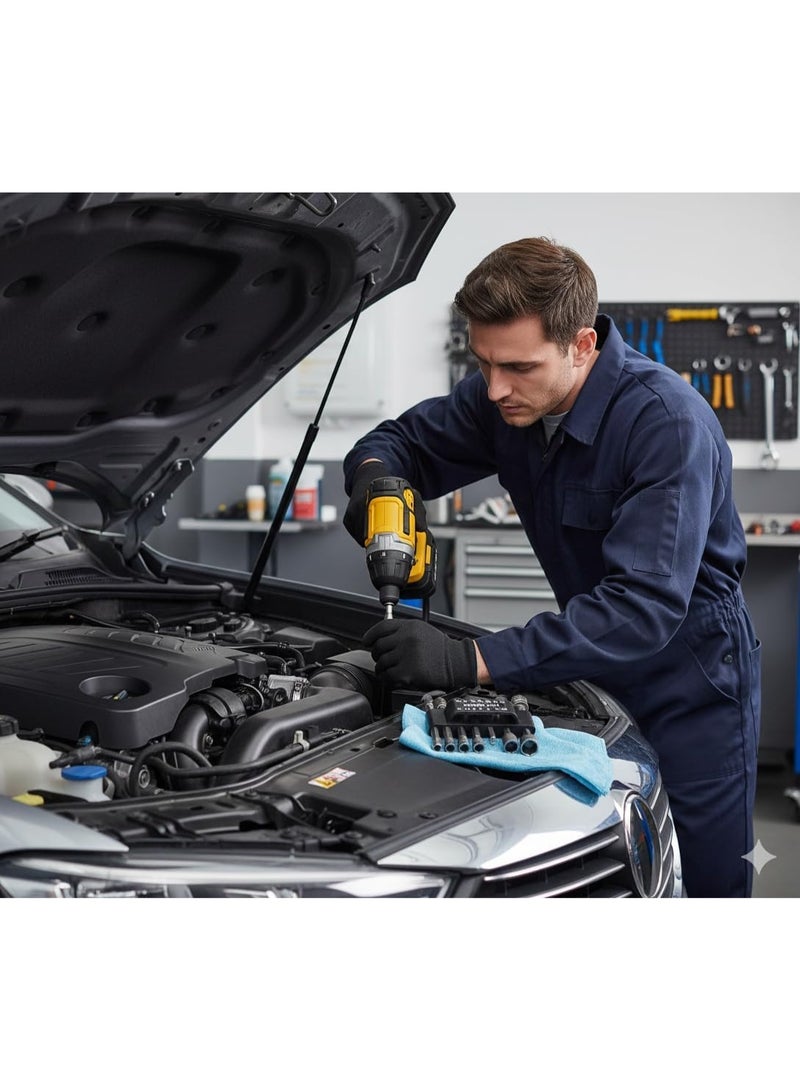 SPARK 14-Piece Nut Driver Bit Set (SAE & Metric) – 3/16"–7/16" and 5.5–12mm – Magnetic 1/4" Hex Shank Socket Set for Drill and Impact Driver – Chrome Vanadium Steel - Image 4