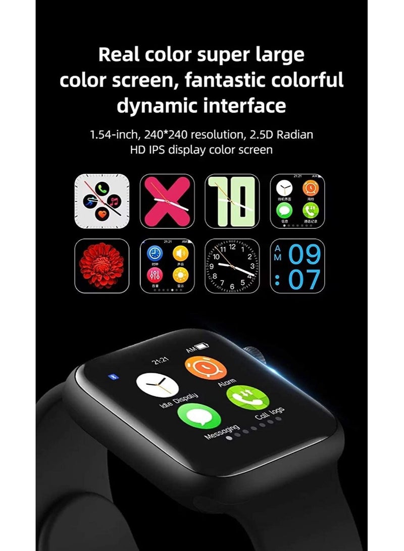 Bluetooth Full Touch Call Smartwatch With Replaceable Strap Black - Image 5