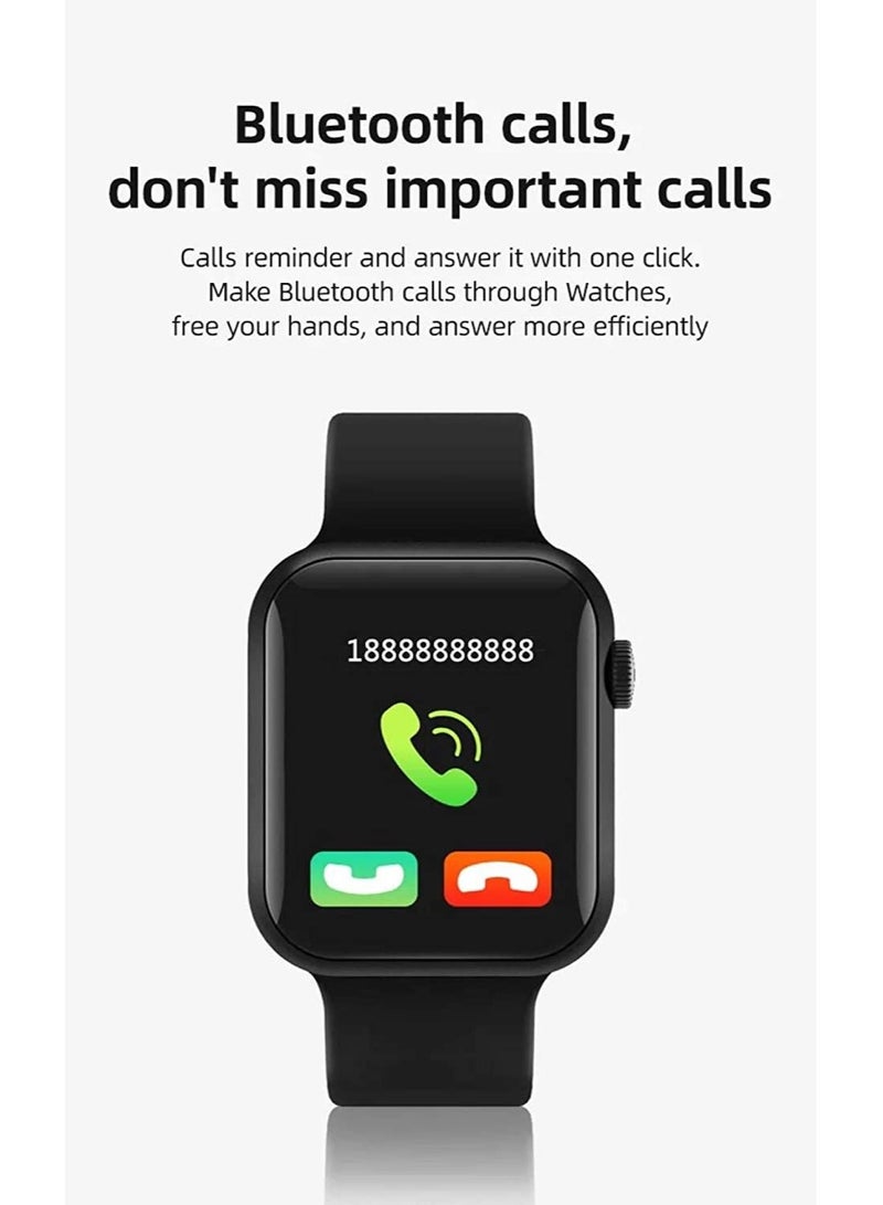 Bluetooth Full Touch Call Smartwatch With Replaceable Strap Black - Image 2