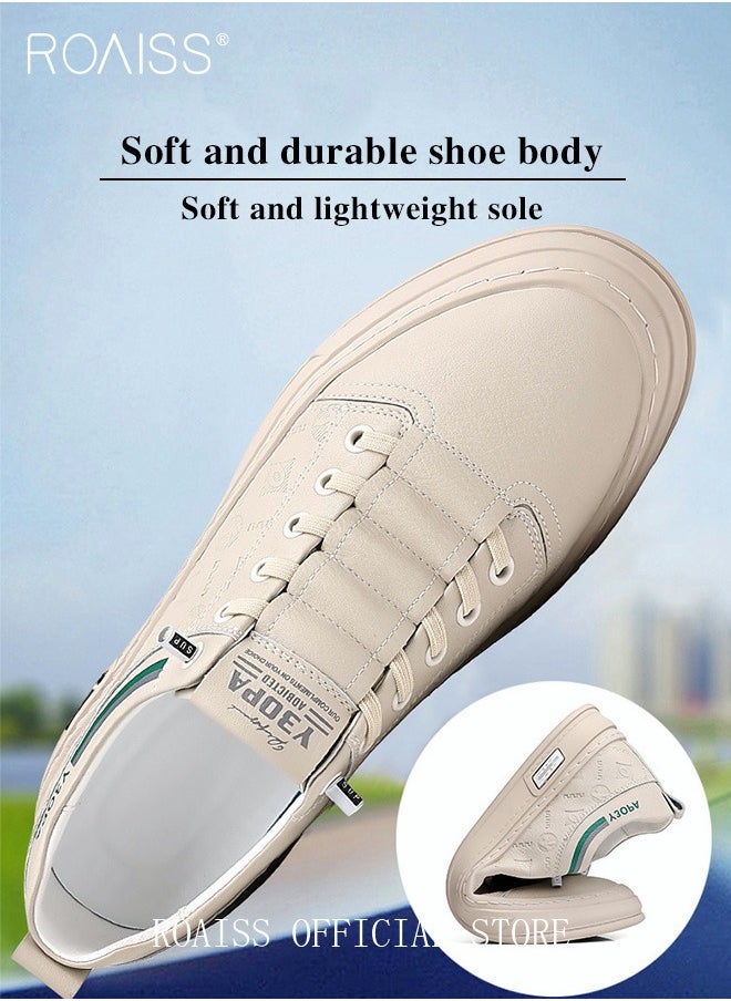 roaiss - Men Leather Slip On Business Casual Loafers Soft Suede Men Shoes Men Slip Ons without Laces Easy to Wear Lazy Shoes Non Slip - Image 1