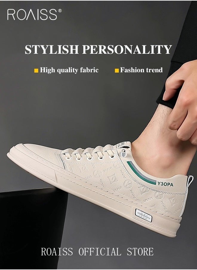 roaiss - Men Leather Slip On Business Casual Loafers Soft Suede Men Shoes Men Slip Ons without Laces Easy to Wear Lazy Shoes Non Slip - Image 1