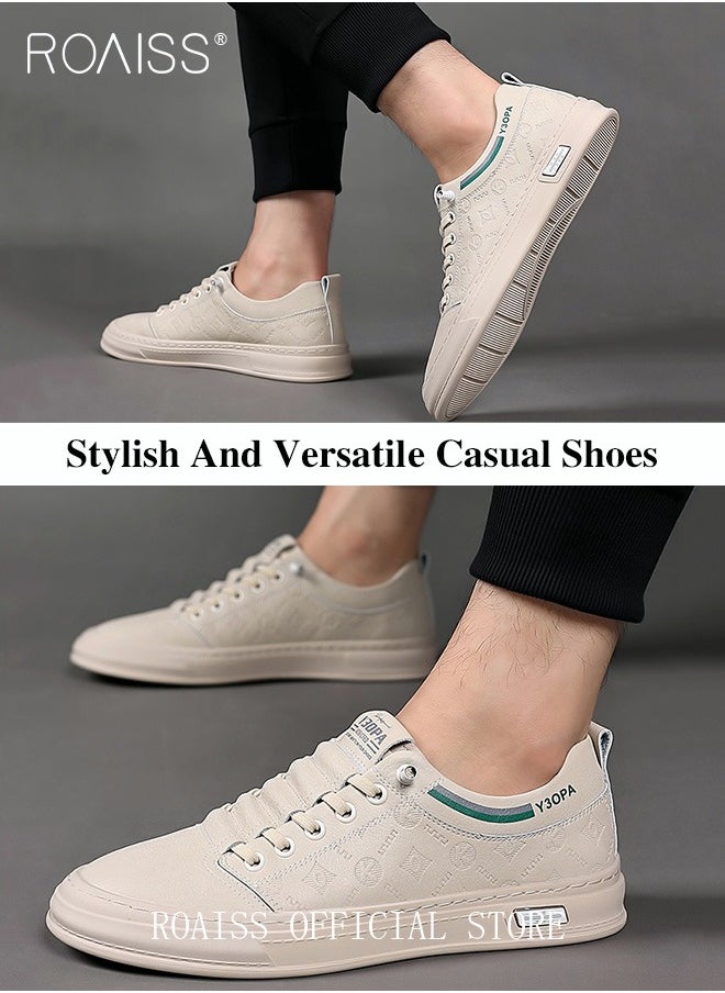 roaiss - Men Leather Slip On Business Casual Loafers Soft Suede Men Shoes Men Slip Ons without Laces Easy to Wear Lazy Shoes Non Slip - Image 1
