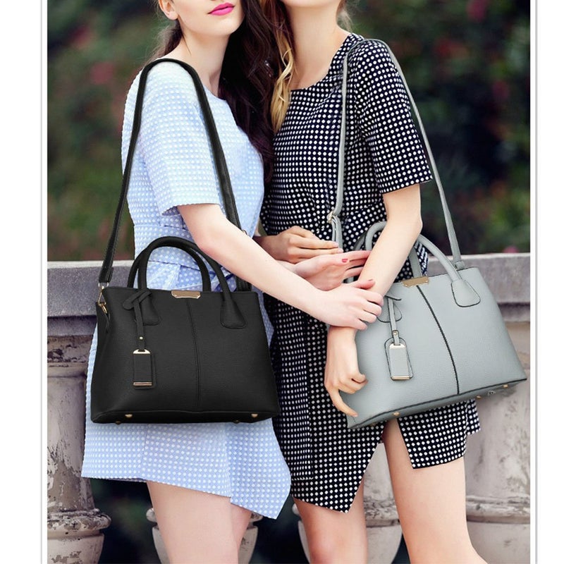 FiveloveTwo Women Classy Satchel Handbag Tote Purse Handle Bag Shoulder Bag Light blue - Image 3