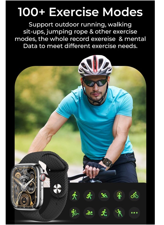 glassology Smart Watch 45mm Amoled Display 5ATM Water Resistant 16 Days Battery Life GPS Sport Mode, Heart Rate Monitor, Full Scale Fitness Tracking Black  - Image 4