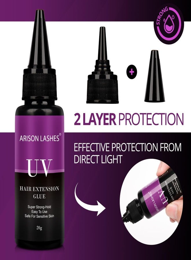 أريسون لاشز غراء الشعر المستعار من أريسون، غراء راتنج صديق للبيئة، غراء دانتيل للشعر، وصلات شعر قوية، مقاومة للماء والزيوت، غير سامة، ونظام تصفيف شعر عالي الجودة، 0.7 أونصة سائلة - Image 5