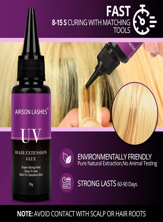 أريسون لاشز غراء الشعر المستعار من أريسون، غراء راتنج صديق للبيئة، غراء دانتيل للشعر، وصلات شعر قوية، مقاومة للماء والزيوت، غير سامة، ونظام تصفيف شعر عالي الجودة، 0.7 أونصة سائلة - Image 2