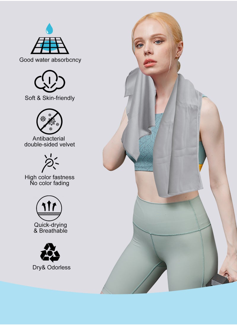 URbazaar 2 Pack Quick Drying Gym Towel 40x80CM Soft Microfiber Lightweight Sport Sweat Towel Perfect Travel Camping Towel Super Absorbent Ultra Compact for Gym Sport Yoga Backpacking Beach Swimming  - Image 3