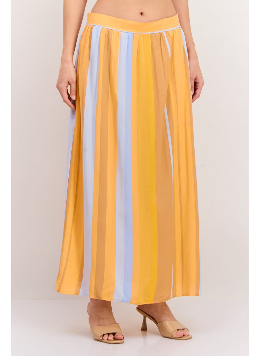 Women Striped Maxi Skirt, Orange Combo - pzsku/Z53D11F4C4AD171E0B501Z/45/_/1738764703/12f4ad56-14ba-44f8-a90a-7da2435527f9