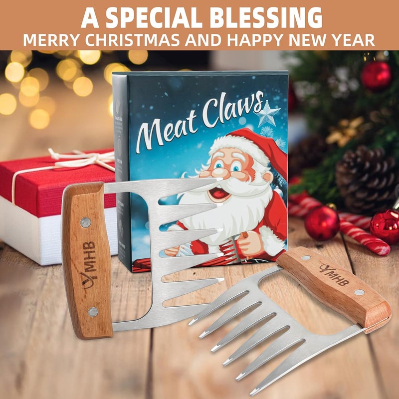 YMHB Stocking Stuffers for Adults Men, Metal Meat Shredder Claws, BBQ Grilling Gifts for Men, Shredding Claws for Pulled Pork, Christmas Gifts for Dad Women Father Husband - Image 5