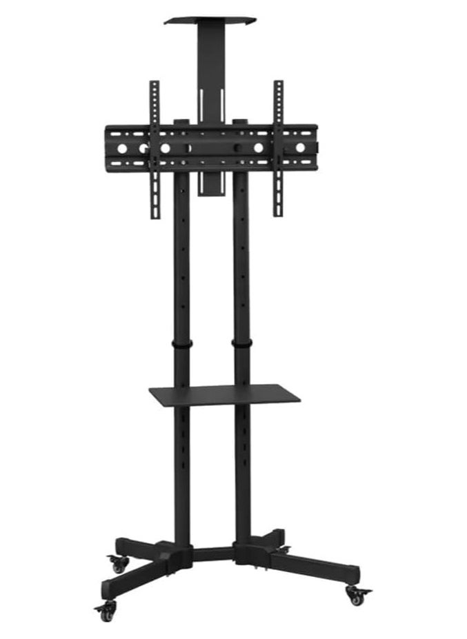 Skill Tech Versatile & Compact Tv Cart, Max.Capacity:50kg/110lbs, Max.VESA: 600x400mm, Black, Tv Cart - SH-605BFS.  - Image 1