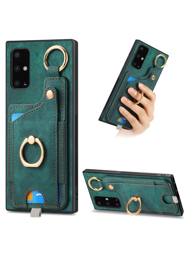 اس-توب جراب لهاتف Samsung Galaxy A51 بتصميم كلاسيكي مع حلقة تعليق وحقيبة بطاقات - Image 1