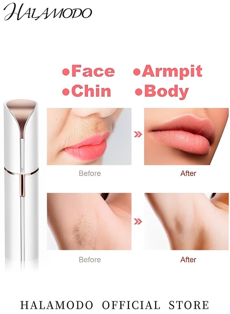 HALAMODO Women's Facial Hair Remover Painless Facial Hair Remover Electric Hair Removal Device Small Dermaplaning Remover Tools Finishing Epilator Trimmer Flawless Face Dermaplane Shavers Beauty Gadgets Accessories for Face & Lip & Chin  - Image 5