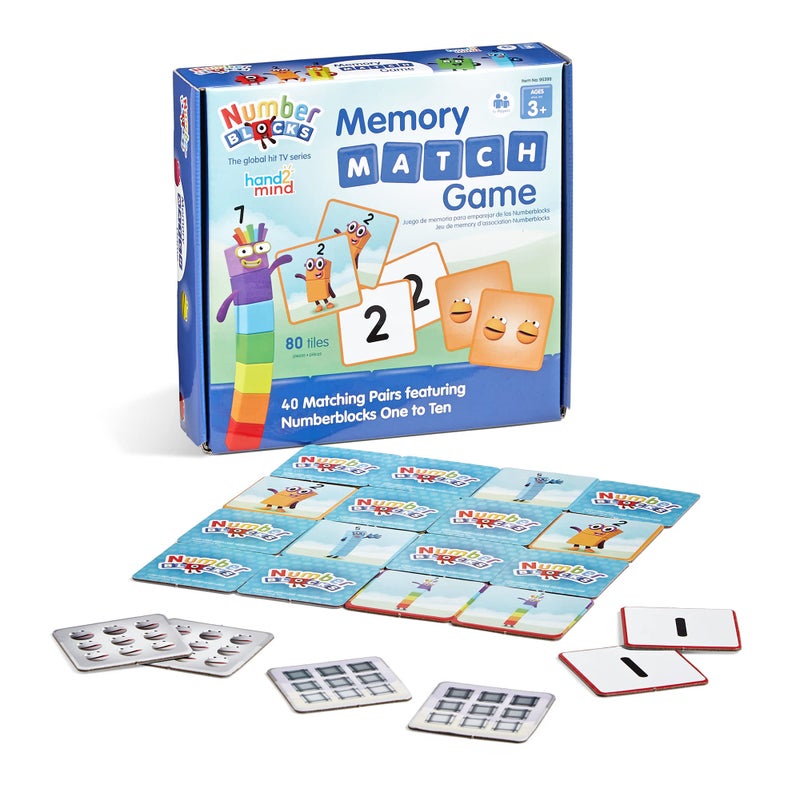 hand2mind hand2mind Numberblocks Memory Match Game, Matching Card Game, Numbers for Toddlers, Kindergarten Math Toys, Counting Toys, Preschool Learning Activities, Kids Birthday Gift, Easter Basket Stuffers  - Image 1