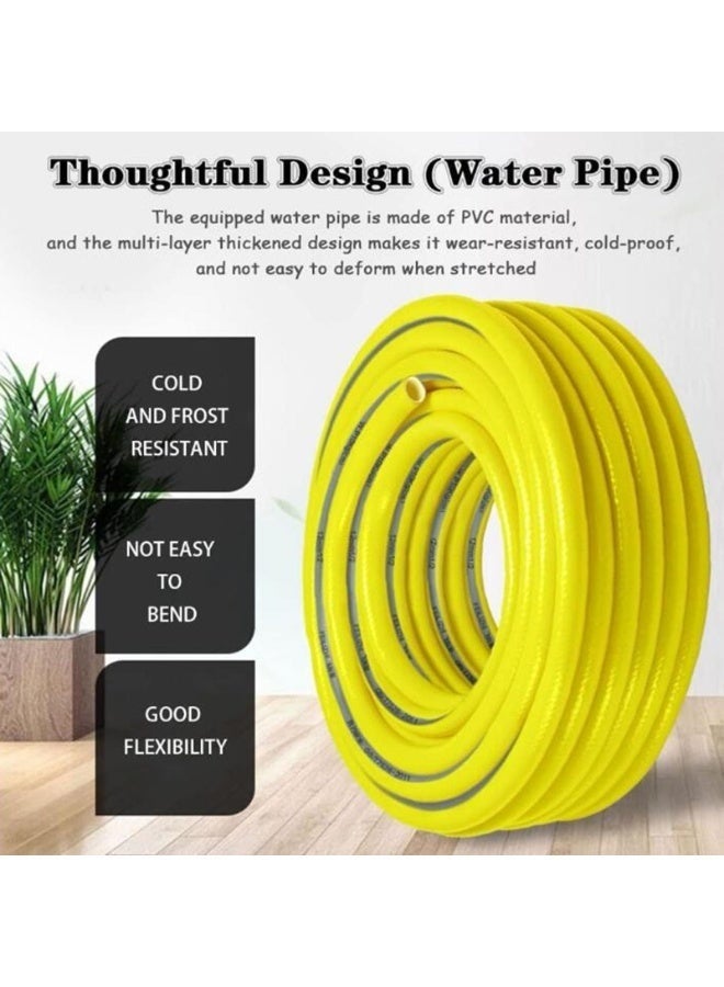 والالا عربة بكرة خرطوم، بكرات خرطوم الحديقة للاستخدام الخارجي، عربة خرطوم حديقة محمولة خفيفة الوزن، بكرة خرطوم مع أنبوب مياه، رف تخزين أنابيب مياه قابل للتمديد، عربة خرطوم 16 مترًا + أنبوب 10 أمتار، أصفر - Image 5
