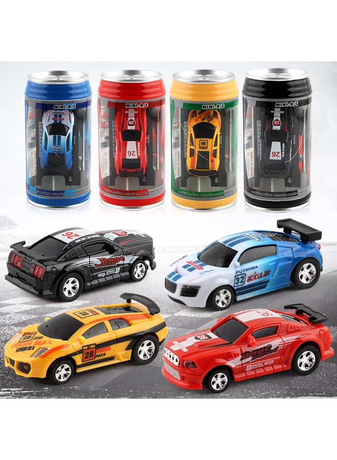 Electric Can Light Remote Control Car Mini Canned Four-way Wireless Remote Control Car Racing Toy Car With Roadblock-Color:1681 Green 120g