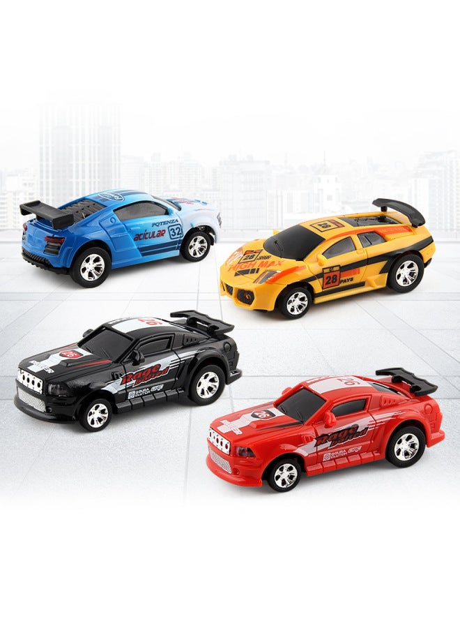 Electric Can Light Remote Control Car Mini Canned Four-way Wireless Remote Control Car Racing Toy Car With Roadblock-Color:1681 Green 120g