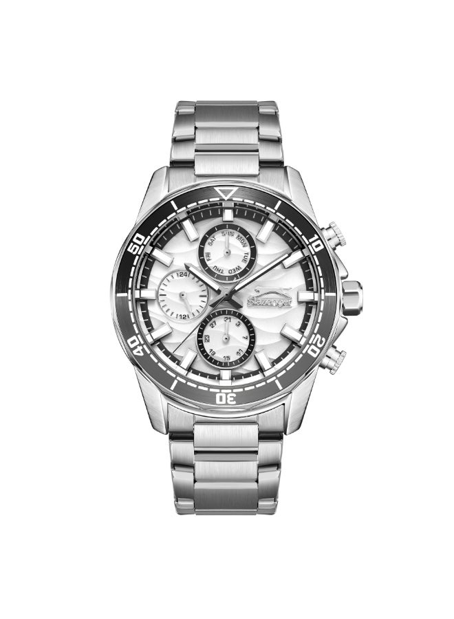 سلازنجر ساعة رجالية متعددة الوظائف بسوار معدني فضي - Image 1
