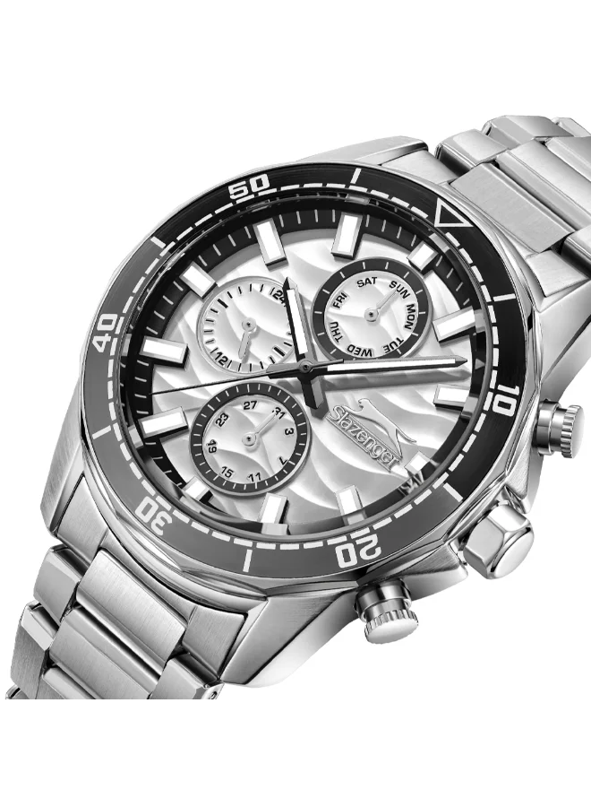 Slazenger Men's Multi Function Display Watch With Silver Metal Strap - SL.9.2396.2.07