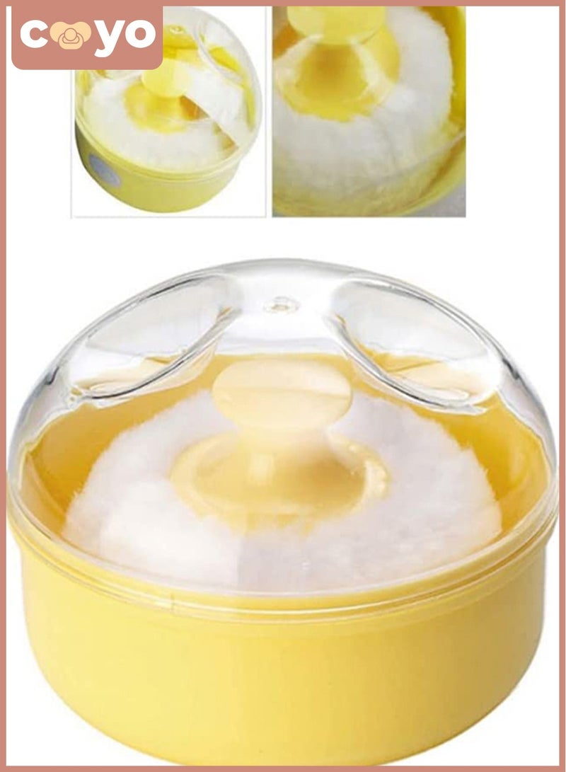 COYO علبة بودرة الأطفال المحمولة مع حاوية بودرة التلك ووسادة ناعمة للأطفال، مريحة للاستخدام في المنزل والخارج - Image 3