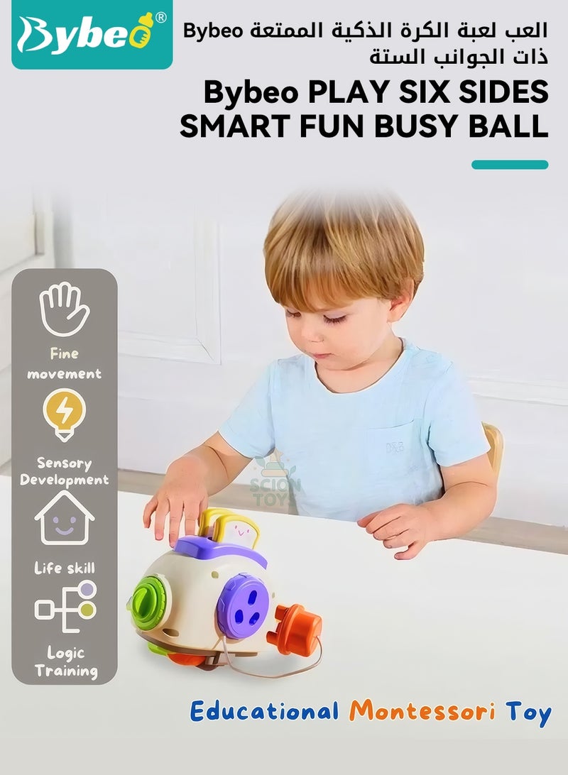 Bybeo 5-in-1 Toddler Activity Cube, Baby Busy Board Cube, Montessori Sensory Toys for Fine Motor Skills, Early Development Toys, Carseat Plane Travel Toy for Toddler 1-3 Years Old - Image 4