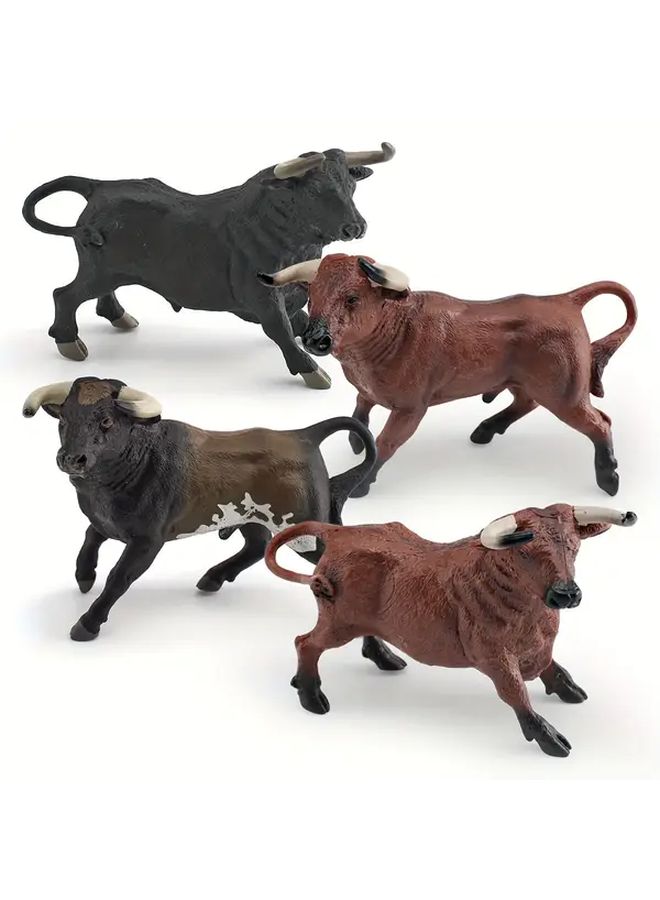 Realistic Spanish Bullfighting Bull Figurine Model Desktop PVC Animal Toy For Educational Learning - Image 1