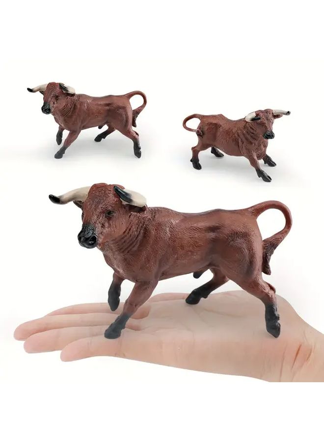 Realistic Spanish Bullfighting Bull Figurine Model Desktop PVC Animal Toy For Educational Learning - Image 3