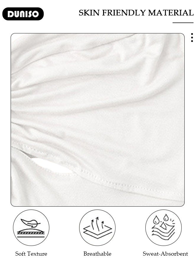 DUNISO Hijab undercap for women  Hijab underscarf solid color adjustable Tie back full cover inner head scarf turbans for women chemo sleep cap - Image 5