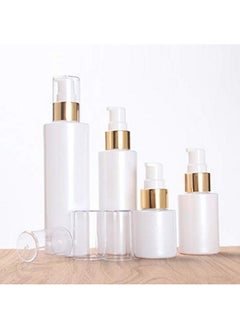 SYBL 2Pcs 30ML/1 oz Empty Refillable Glass Lotion Bottles Pump Press Bottle White Upscale Travel Cosmetic Container Dispenser for Foundation Essential Oils Cream  - Image 5