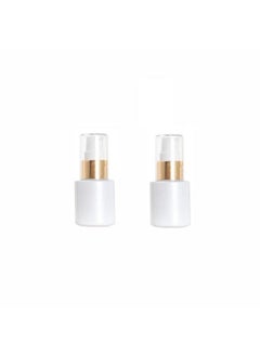 SYBL 2Pcs 30ML/1 oz Empty Refillable Glass Lotion Bottles Pump Press Bottle White Upscale Travel Cosmetic Container Dispenser for Foundation Essential Oils Cream  - Image 1