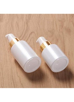 SYBL 2Pcs 30ML/1 oz Empty Refillable Glass Lotion Bottles Pump Press Bottle White Upscale Travel Cosmetic Container Dispenser for Foundation Essential Oils Cream  - Image 4