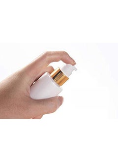 SYBL 2Pcs 30ML/1 oz Empty Refillable Glass Lotion Bottles Pump Press Bottle White Upscale Travel Cosmetic Container Dispenser for Foundation Essential Oils Cream  - Image 2