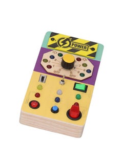 NIBEMINENT Wooden Board with LED Light Switches Voice Broadcast Hand Eye Coordination Sensory Toys Switch for Baby Toddlers Color  - Image 2