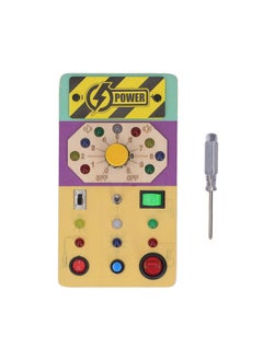 NIBEMINENT Wooden Board with LED Light Switches Voice Broadcast Hand Eye Coordination Sensory Toys Switch for Baby Toddlers Color  - Image 1