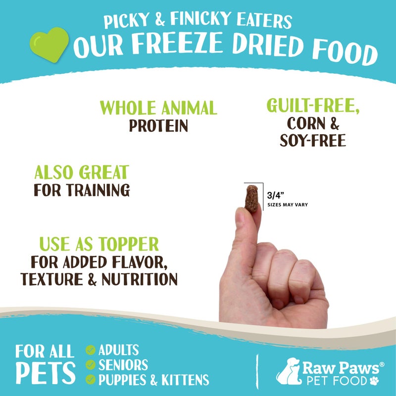 Raw Paws Freeze Dried Dog Food & Cat Food - Rabbit Recipe, 16-oz - Made in USA - Freeze-Dried Dog Food, Raw Dog and Cat Food - Image 3