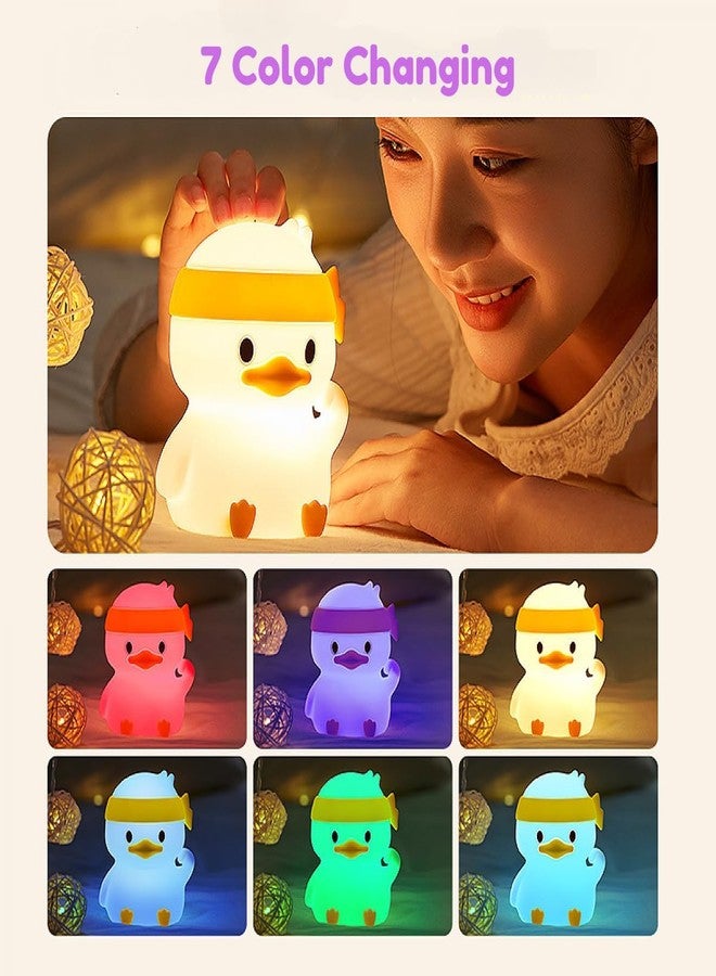 GITGRNTH Rechargeable Silicone Cloud Night Light for Kids | Fighting Duck Design | Color-Changing LED Lamp | Cute Room Decor & Gift for Toddlers, Teens, Valentine's Day | Soft Eye-Safe Light - Image 3