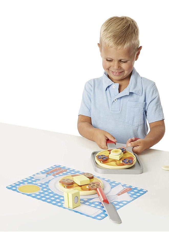BAYBEE Wooden Pancake Pretend Play Kitchen Set Toys For Kids Pancake Toys For Kids With 20Pcs Play Food Accessories Cooking Kitchen Set Toys For Kids 2+ Years Girls Boys  - Image 2