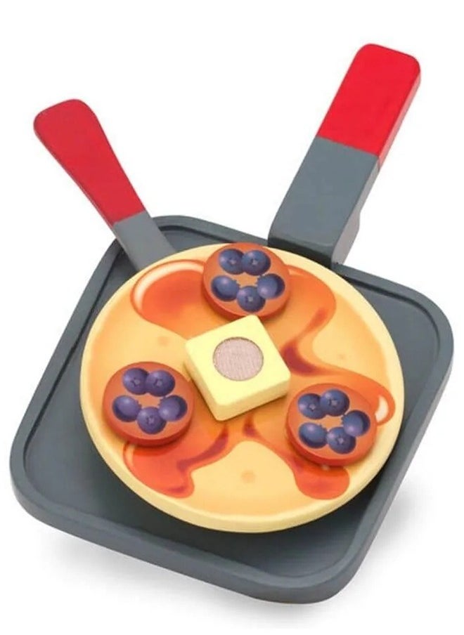 BAYBEE Wooden Pancake Pretend Play Kitchen Set Toys For Kids Pancake Toys For Kids With 20Pcs Play Food Accessories Cooking Kitchen Set Toys For Kids 2+ Years Girls Boys  - Image 3