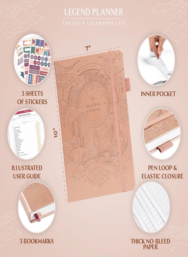 Legend Planner Legend Reading Journal for Book Lovers - Reading Log Tracker for Adults & Kids - Book Nerd Gifts & Accessories, 180 Reviews (Mint Cream) - Image 2