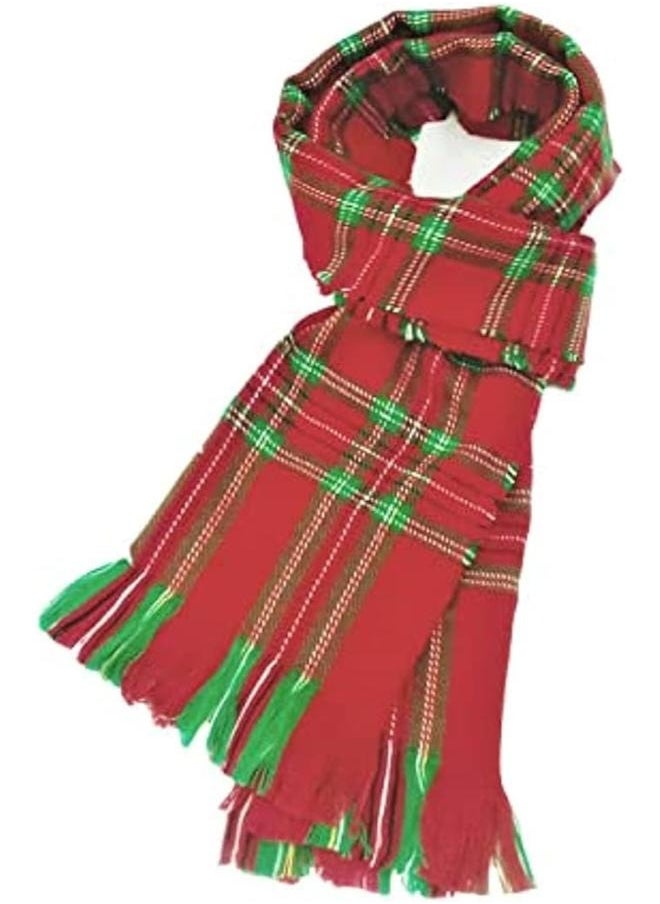 ماركة غير محددة - شال عيد الميلاد الأحمر مقاس 180 سم × 30 سم أوشحة حمراء .. شال شال هدية - Image 1