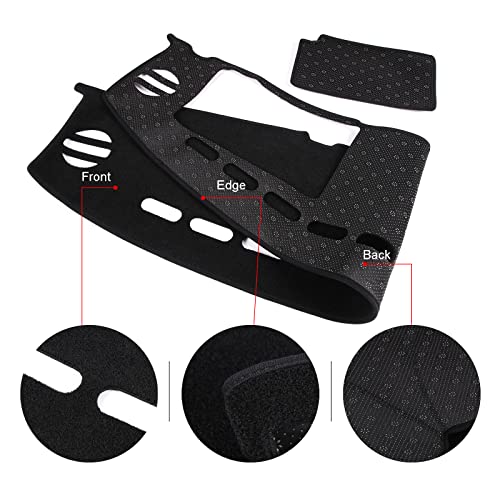 LLKUANG Polyester Carpet Dashmat Dash Mat Compatible with Toyota FJ Cruiser 2007-2021 Car Dashboard Cover Sun Shade Pad,Anti-Slip Dash Board Accessories (Black) - Image 4