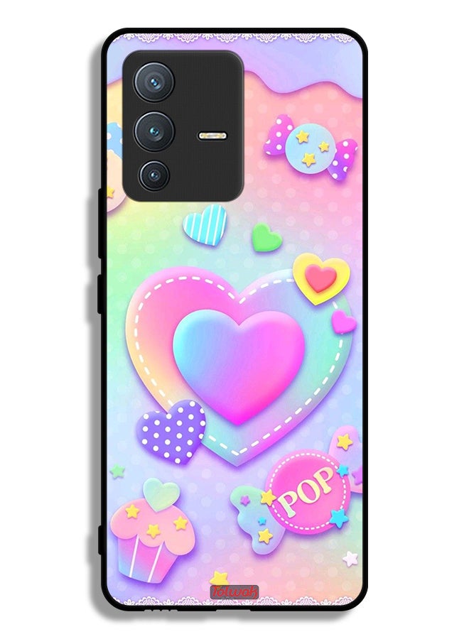 Tolwak Vivo S12 Pro 5G Protective Case Cover Pop Hearts Art - Image 1